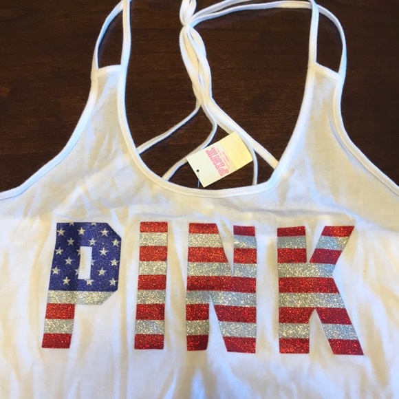 NEW VS PINK Bling Americana Tank Top - Picture 6 of 7